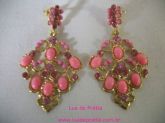 Brinco rosa e dourado